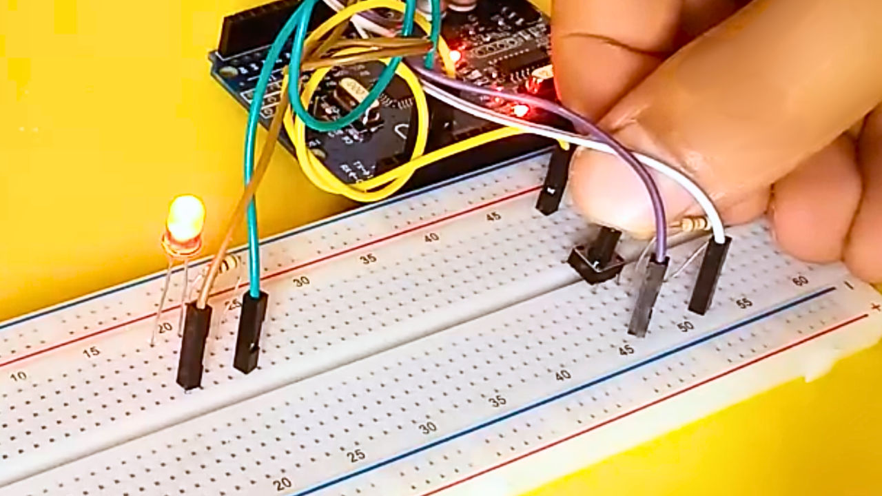 Arduino Push Button and LED Control – How to Turn ON and OFF an LED with a Button