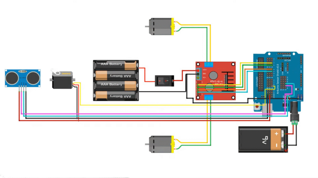 How to Make an Arduino Obstacle Avoiding Robot Car Circuit